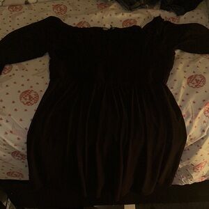 White Birch Black Long Sleeve Dress